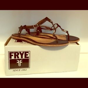 Frye Mary Harness Thong Sandal in Black